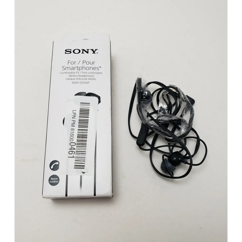 SONY‎ Stereo Headphone Buds Wired for Smartphones MDR-EX15APBZ Black